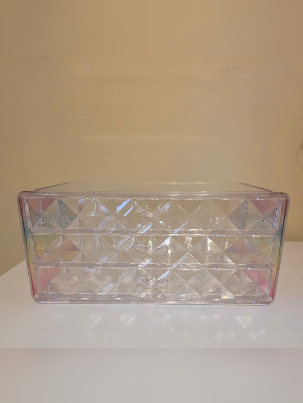 Haus Of Glam Clear Iridescent 3-Drawer